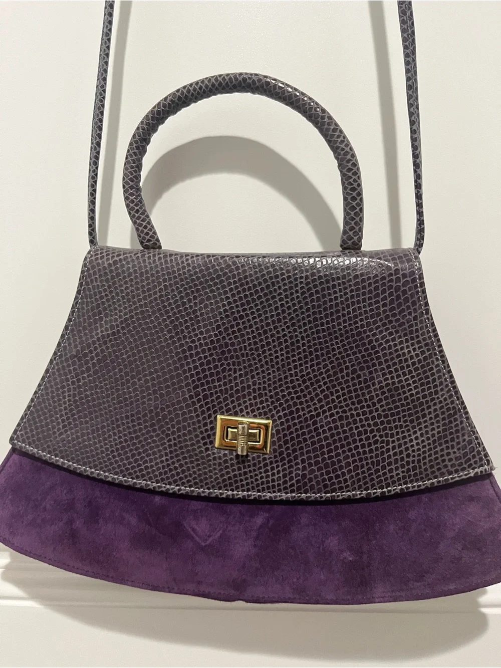 Purple Two-Tone Top-Handle Women’s Bag